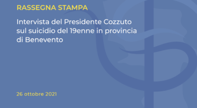 Intervista del presidente Cozzuto sul suicidio del 19enne in provincia di Benevento.