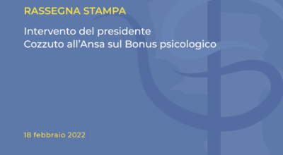 Intervista del presidente Cozzuto all’Ansa sul Bonus psicologico