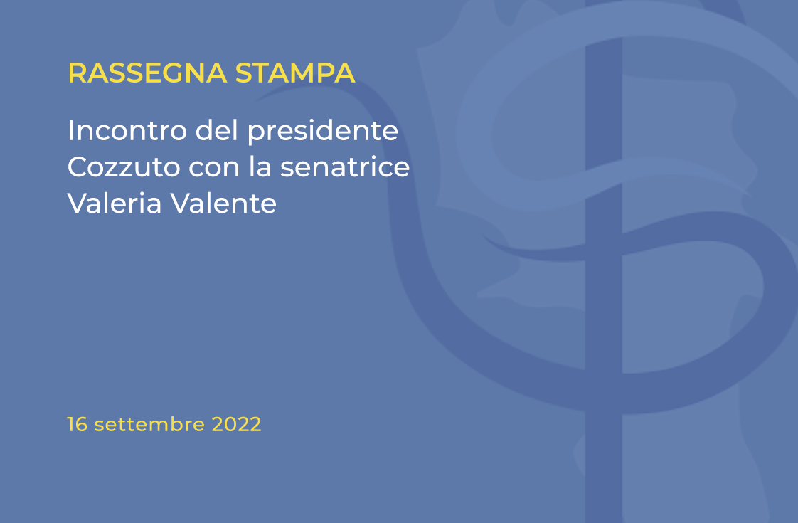 Rassegna Stampa: incontro del presidente Cozzuto con la senatrice Valeria Valente