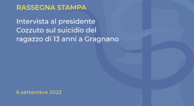 Intervista al presidente Cozzuto sul suicidio del ragazzo di 13 anni a Gragnano