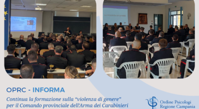 Formazione sulla “violenza di genere” per il Comando provinciale dell’Arma dei Carabinieri di Salerno e Caserta.