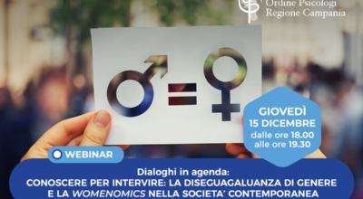 WEBINAR DIALOGHI IN AGENDA: CONOSCERE PER INTERVIRE:  LA DISEGUAGALUANZA DI GENERE E LA WOMENOMICS NELLA SOCIETA’  CONTEMPORANEA