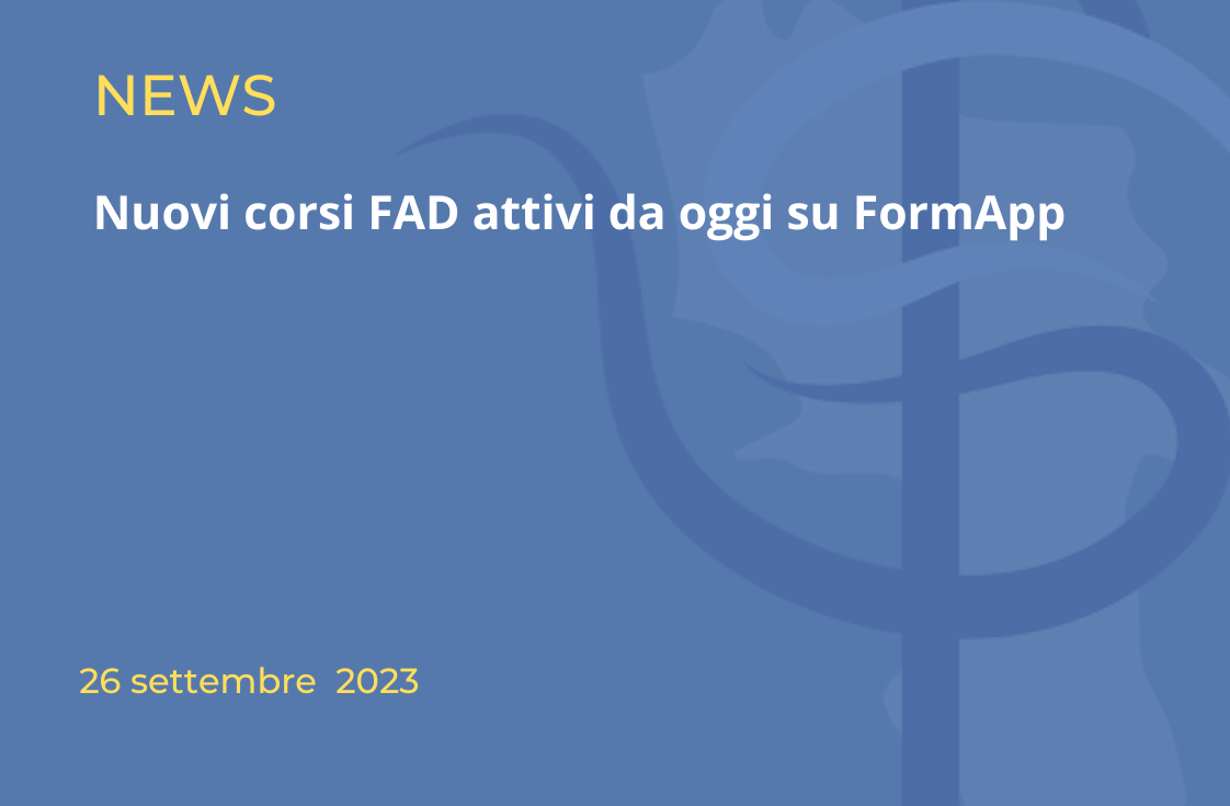 Nuovi corsi FAD attivi da oggi su FormApp