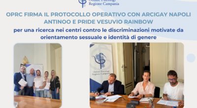 Oprc firma il protocollo operativo con Arcigay Napoli Antinoo e Pride Vesuvio Rainbow