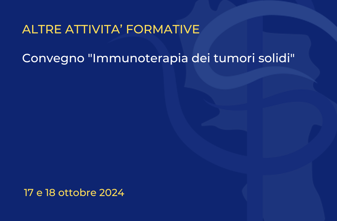 Convegno “Immunoterapia dei tumori solidi”