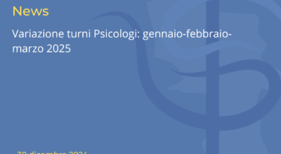 Variazione turni Psicologi: gennaio-febbraio-marzo 2025